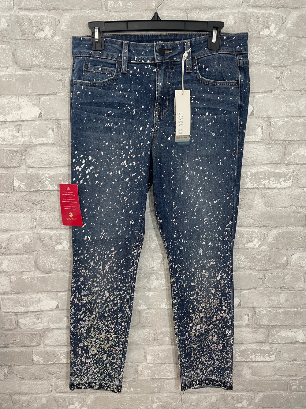 Level 99 Navy Blue Amber Slouchy Skinny Jeans